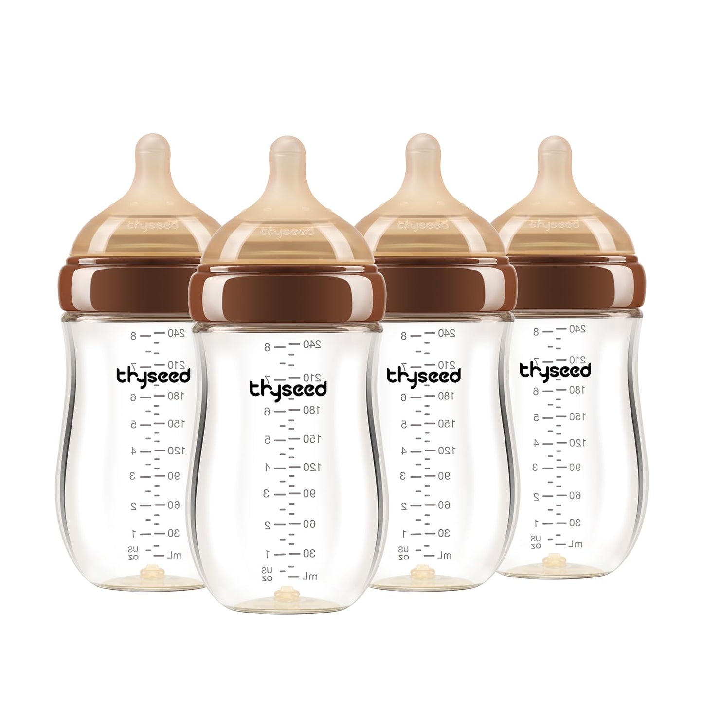 Thyseed Glass Natural Anti-Colic Baby Bottles | Newborn Breast Like Nursing Bottle for Breastfed Babies with Nipple