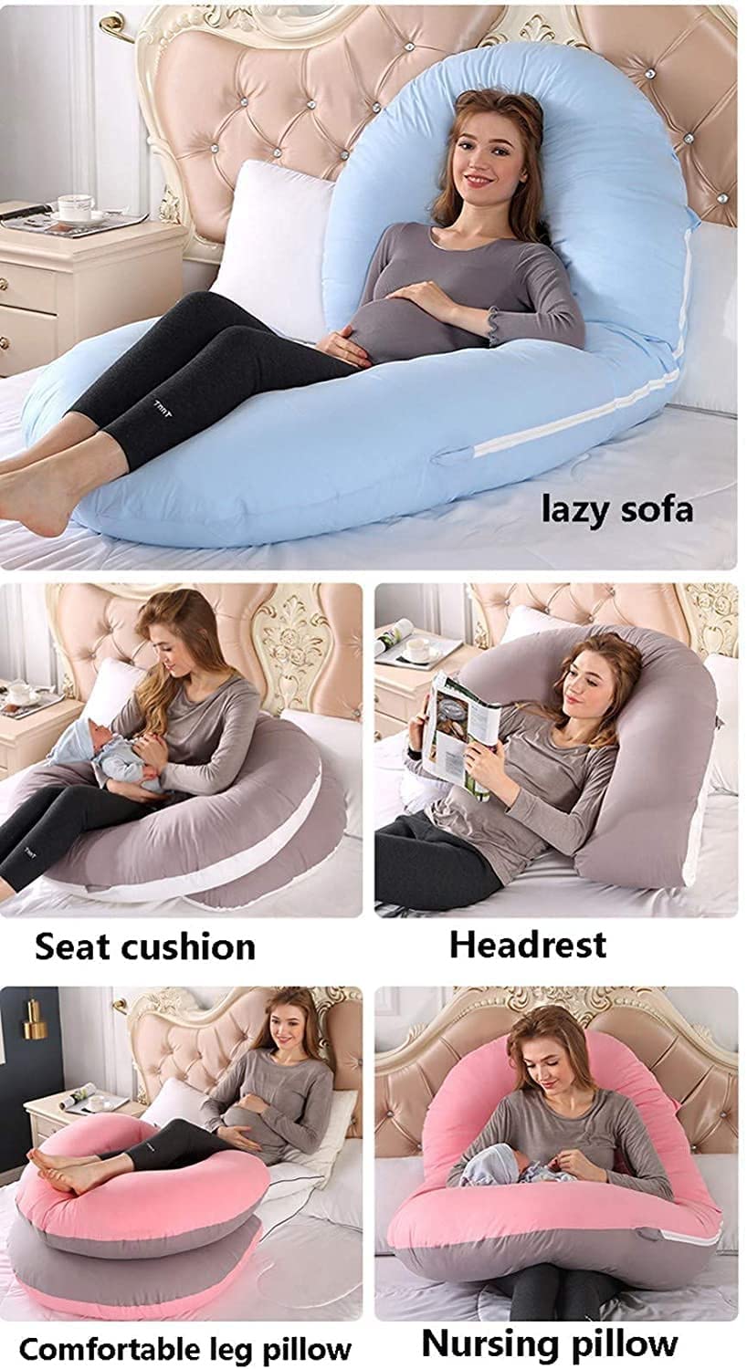 Pregnancy Pillow C Shaped Full Body Pillow Maternity Pillow Support for Back Legs Neck Hips for Pregnant Women with Removable Washable Cotton Cover (Color : E) (A)