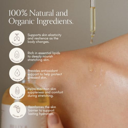 PURE MAMA Belly & Body Oil - Stretch Mark Oil for Pregnancy & Postpartum