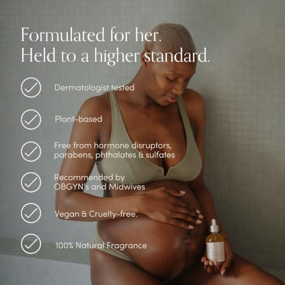 PURE MAMA Belly & Body Oil - Stretch Mark Oil for Pregnancy & Postpartum