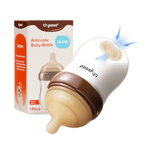 Glass Anti-Colic Baby Bottles with Natural Nipple 5oz