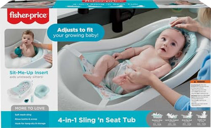 Fisher-Price™ Baby to Toddler Bath 4-in-1 Sling 'N Seat Tub with Removable Infant Support and 2 Toys