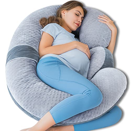 QUEEN ROSE E Shaped Pregnancy Pillows, Detachable Maternity Body Pillow for Sleeping