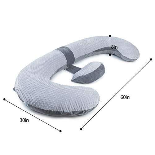 QUEEN ROSE E Shaped Pregnancy Pillows, Detachable Maternity Body Pillow for Sleeping