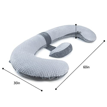 QUEEN ROSE E Shaped Pregnancy Pillows, Detachable Maternity Body Pillow for Sleeping