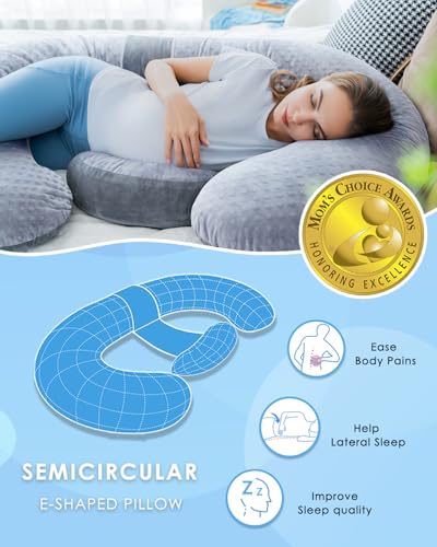 QUEEN ROSE E Shaped Pregnancy Pillows, Detachable Maternity Body Pillow for Sleeping