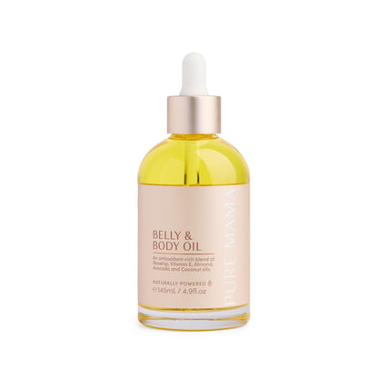 PURE MAMA Belly & Body Oil - Stretch Mark Oil for Pregnancy & Postpartum