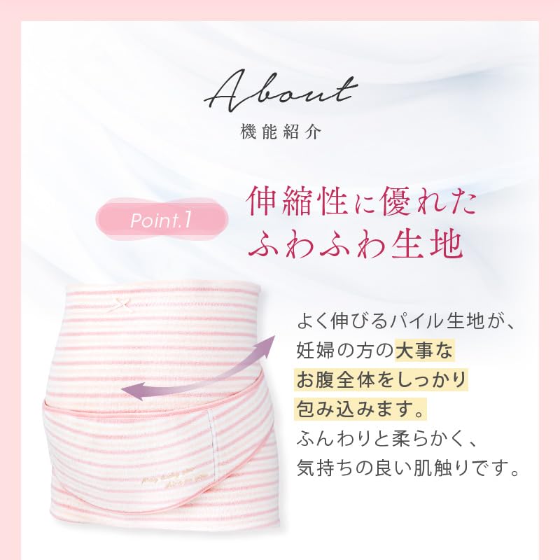 FUN fun Women's Inujirushi Honpo Maternity Pregnancy Belt Belly Band & Support Belt Set HB-8169 Saxe blue L