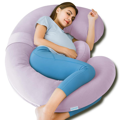 QUEEN ROSE E Shaped Pregnancy Pillows, Detachable Maternity Body Pillow for Sleeping