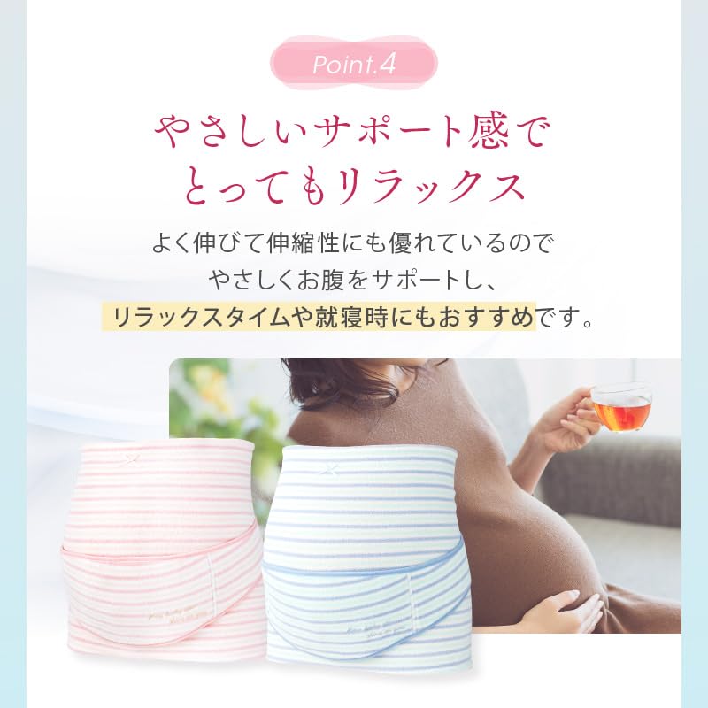 FUN fun Women's Inujirushi Honpo Maternity Pregnancy Belt Belly Band & Support Belt Set HB-8169 Saxe blue L