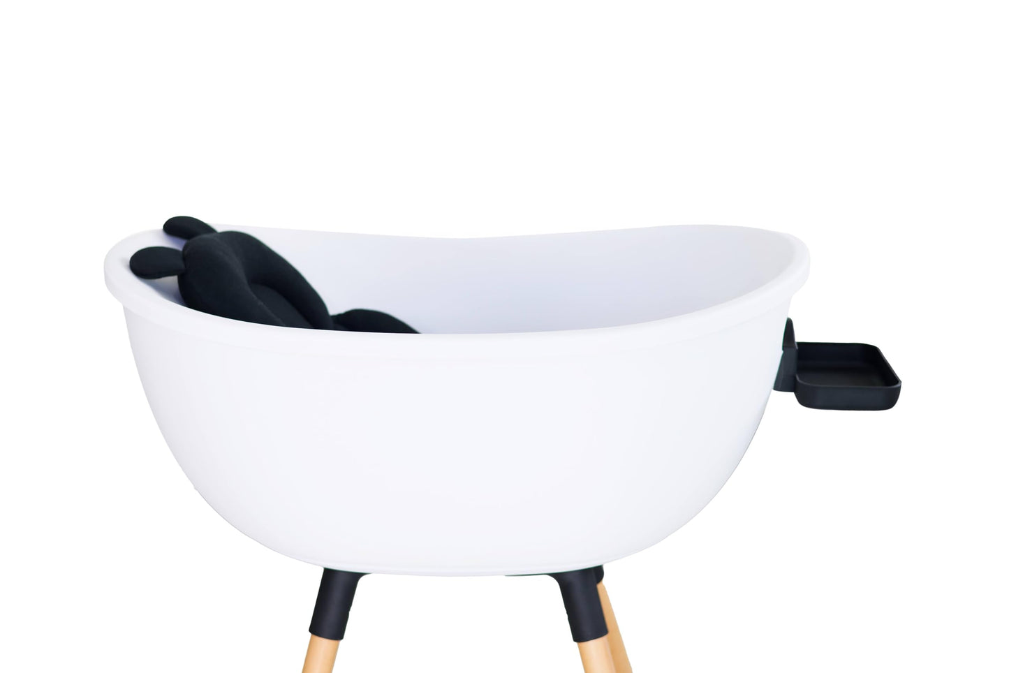 Babu Bath Luxury Standing Baby Bathtub, 3-Stage Convertible with Wooden Stand, Ergonomic Design