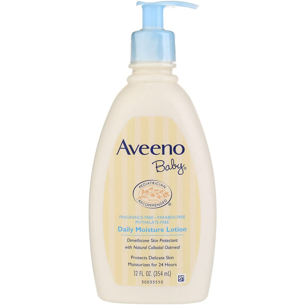 AVEENO Baby Daily Moisture Lotion Fragrance Free 12 oz (Pack of 10)