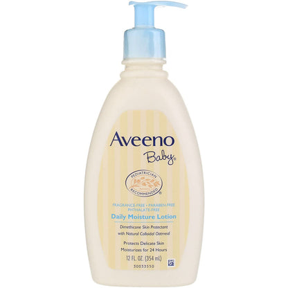 AVEENO Baby Daily Moisture Lotion Fragrance Free 12 oz (Pack of 10)