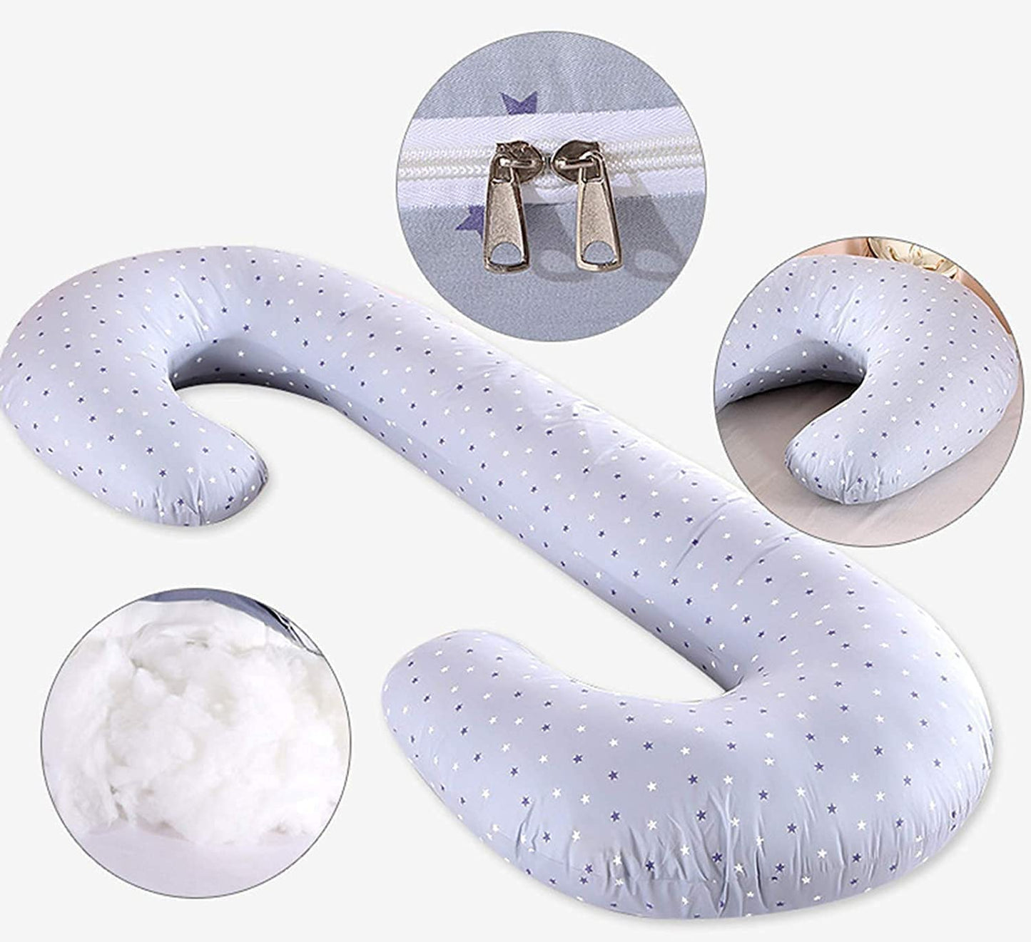 Pregnancy Pillow C Shaped Full Body Pillow Maternity Pillow Support for Back Legs Neck Hips for Pregnant Women with Removable Washable Cotton Cover (Color : E) (A)