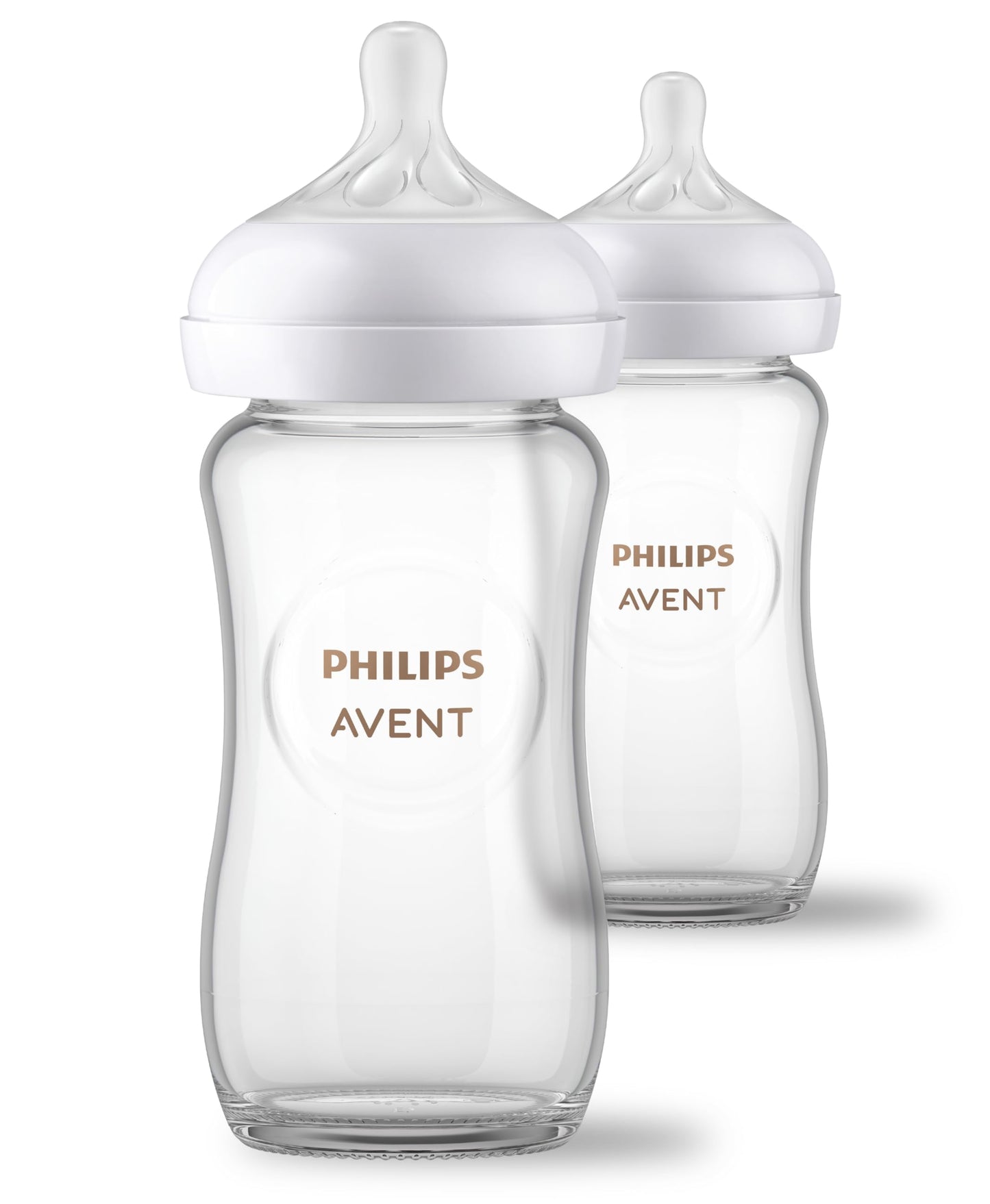 Philips Avent Glass Natural Baby Bottle with Natural Response Nipple.