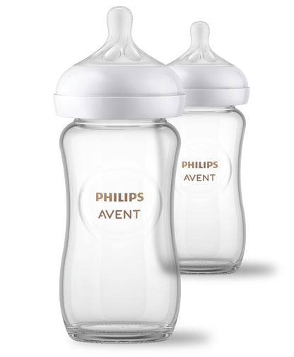 Philips Avent Glass Natural Baby Bottle with Natural Response Nipple.