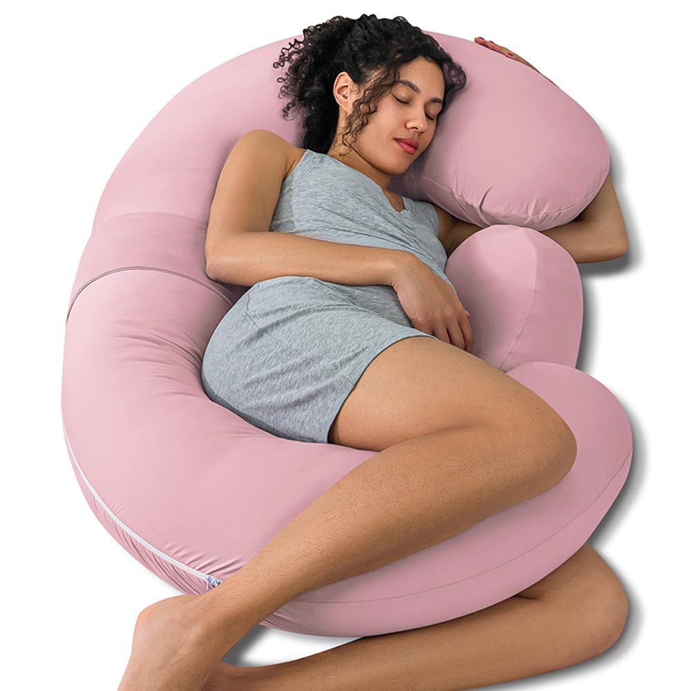 QUEEN ROSE E Shaped Pregnancy Pillows, Detachable Maternity Body Pillow for Sleeping
