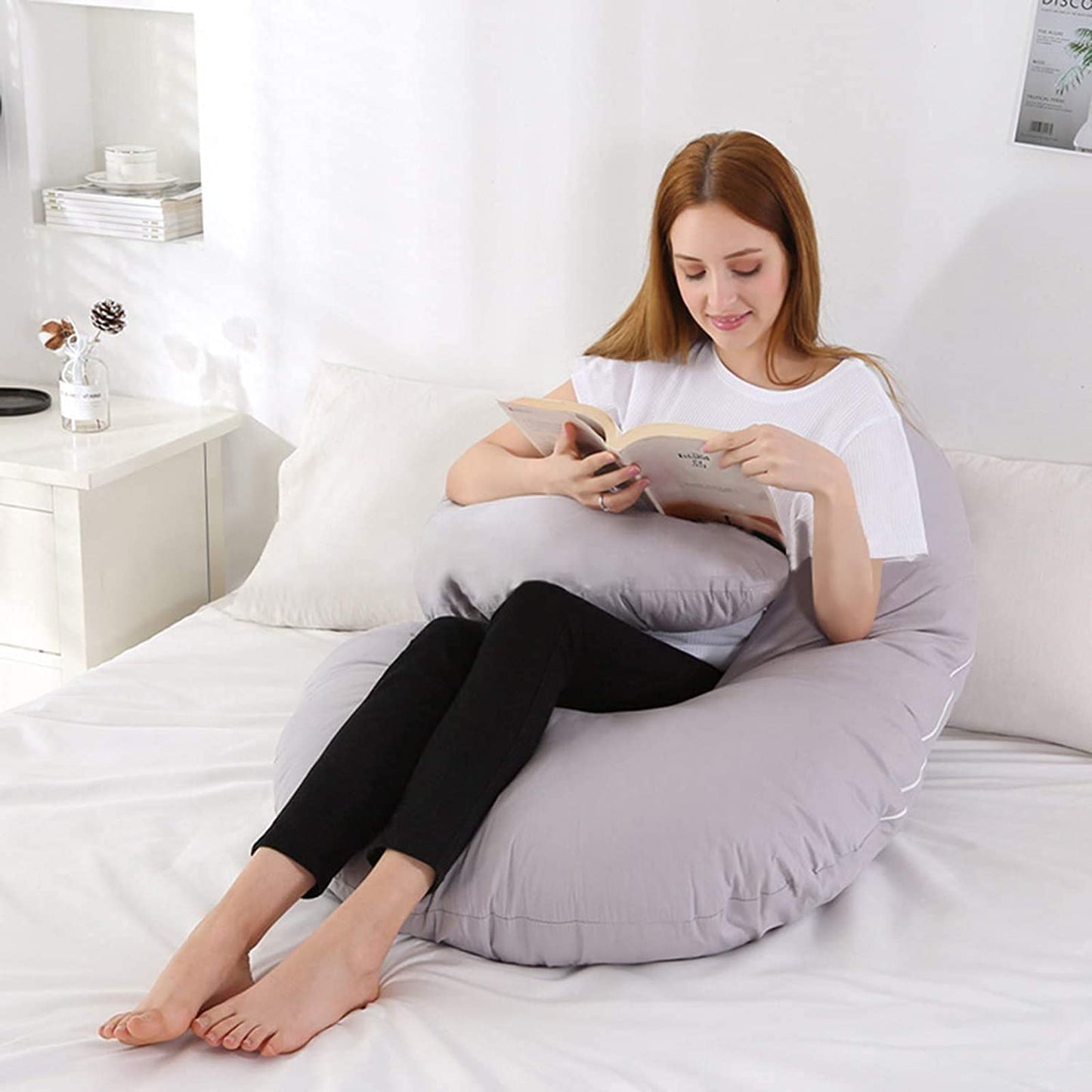 Pregnancy Pillow C Shaped Full Body Pillow Maternity Pillow Support for Back Legs Neck Hips for Pregnant Women with Removable Washable Cotton Cover (Color : E) (A)