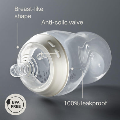 Tommee Tippee Natural Start Baby Bottle, 11oz, Thicker Feed, Breast-Like Nipple for Babies 6 Months+