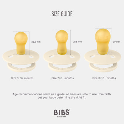 BIBS Pacifiers - Colour 4 Pack | Round Nipple Baby Pacifier | BPA Free Natural Rubber Latex Soother | Designed & Made in Denmark