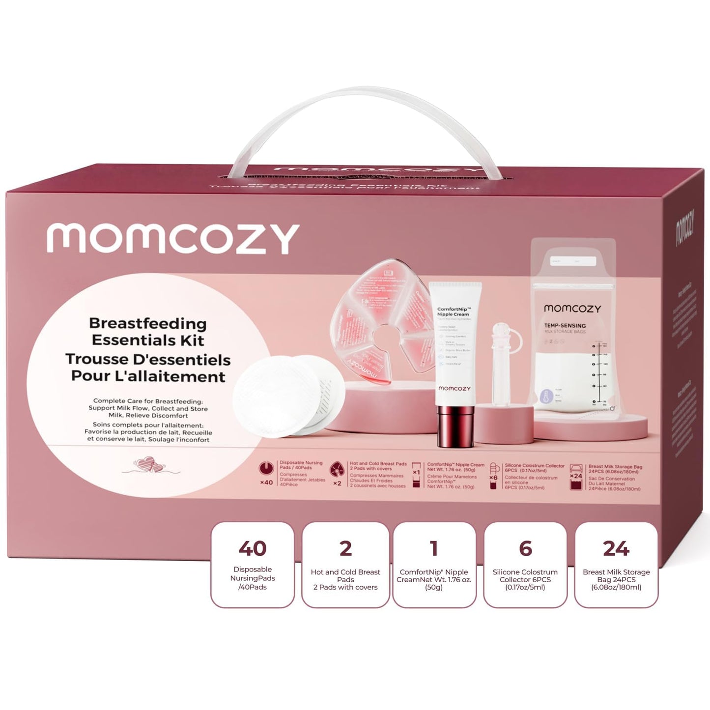 Momcozy 73PC Breastfeeding Essentials Kit,New Moms Postpartum Essentials