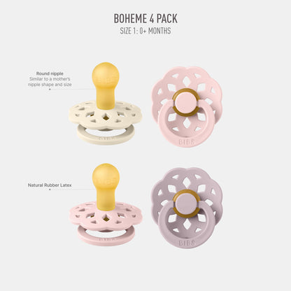 BIBS Pacifier, Boheme Collection, Set of 4, Danish Design