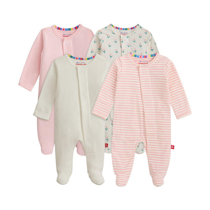 Magnetic Me Cloudstretch 4-Pack Bundle | Magnetic Baby Footie Pajamas