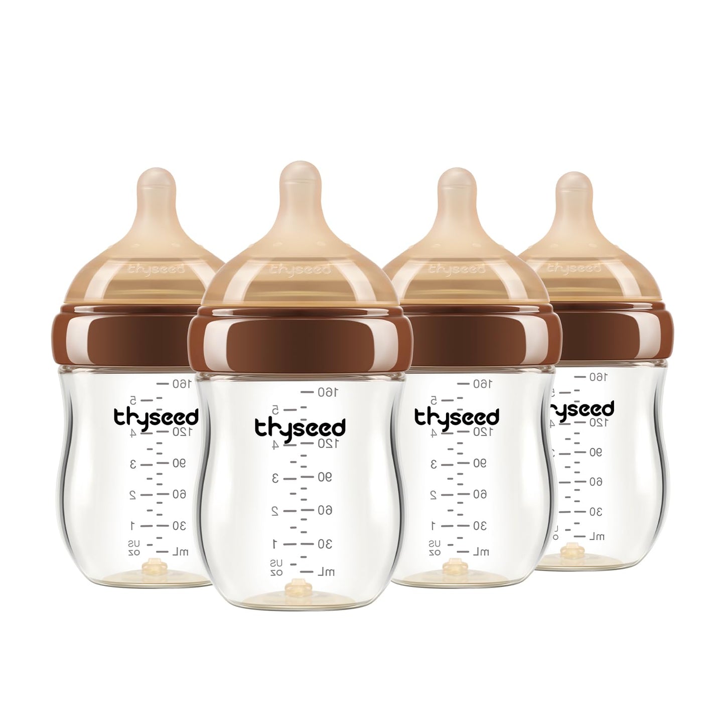 Thyseed Glass Natural Anti-Colic Baby Bottles | Newborn Breast Like Nursing Bottle for Breastfed Babies with Nipple