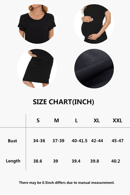 Smallshow Women's Short Sleeve Maternity Dress Ruched Pregnancy Clothes
