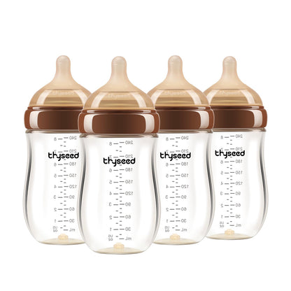 Thyseed Glass Natural Anti-Colic Baby Bottles | Newborn Breast Like Nursing Bottle for Breastfed Babies with Nipple