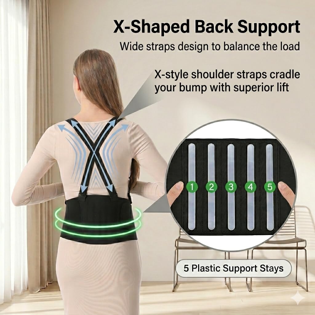 Paskyee 3-in-1 Pregnancy Belly Band – Adjustable Maternity Support Belt