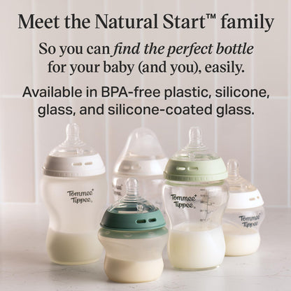 Tommee Tippee Natural Start Baby Bottle, 11oz, Thicker Feed, Breast-Like Nipple for Babies 6 Months+