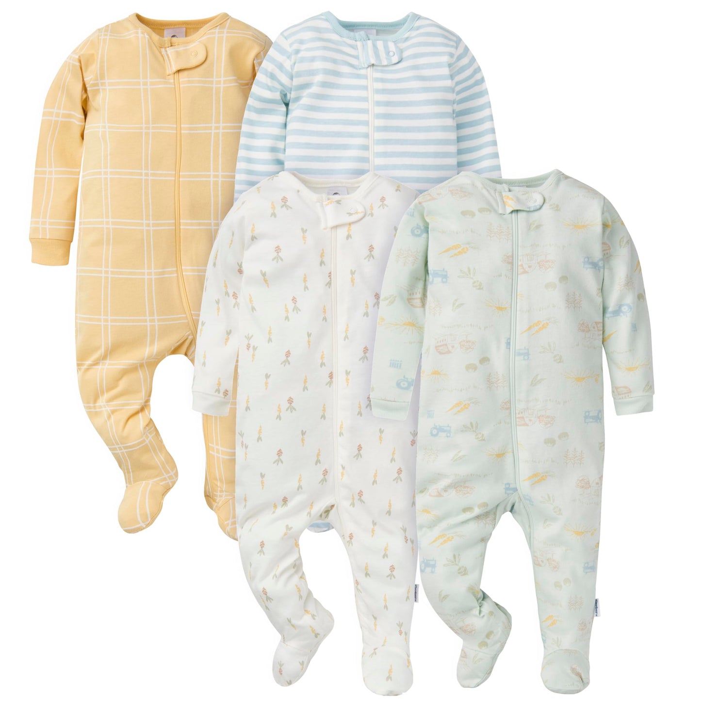 Gerber Baby Girls 4-Pack Sleep 'N Play Footie