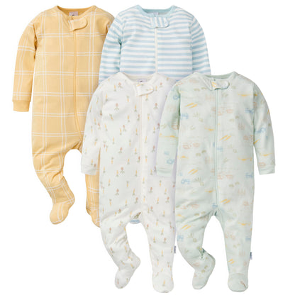 Gerber Baby Girls 4-Pack Sleep 'N Play Footie