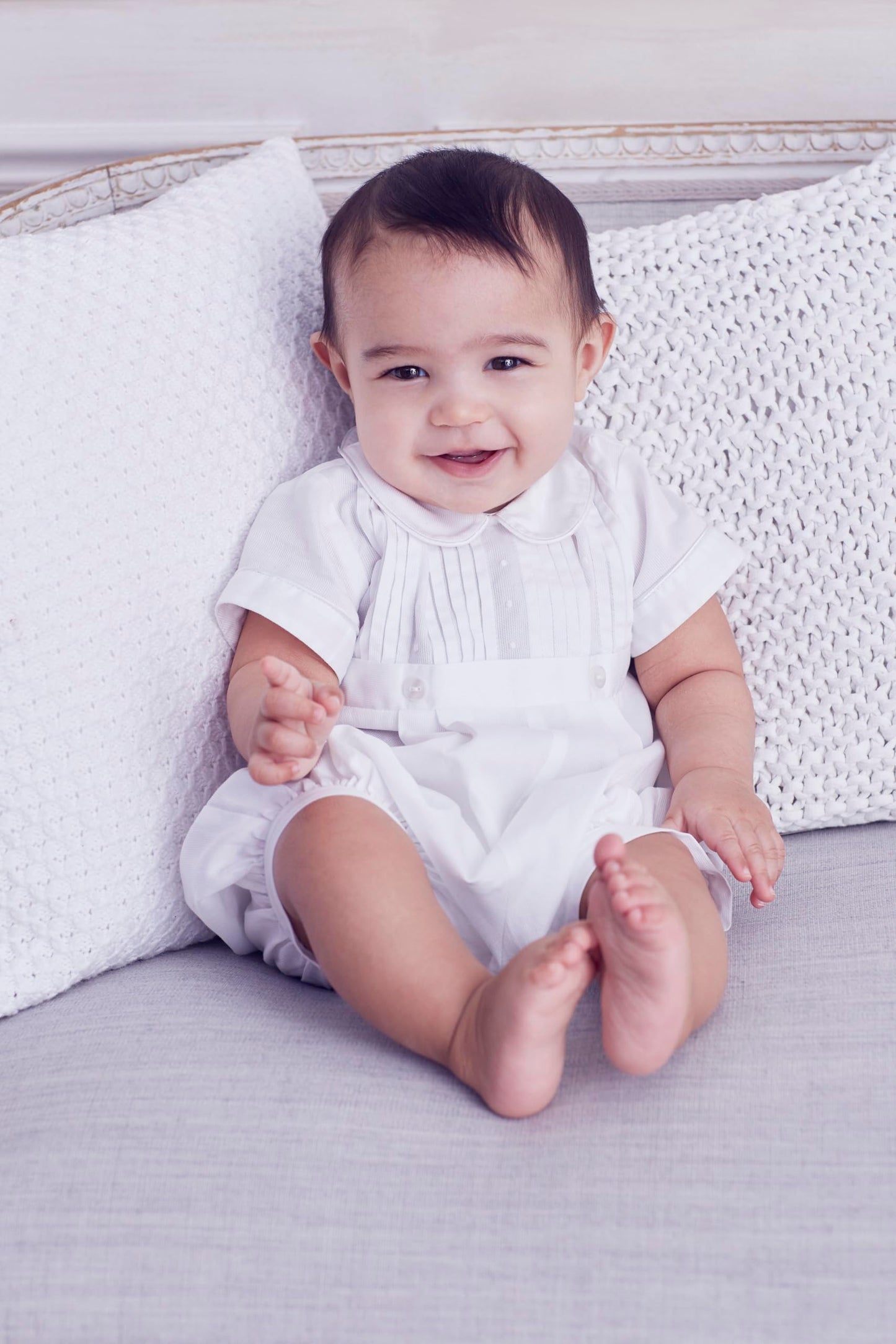 kissy kissy Baby Boys 100% Pima Cotton Alexander Christening Baptism Suit, Newborn to 18 Months