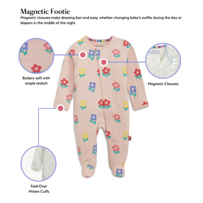 Magnetic Me Cloudstretch 4-Pack Bundle | Magnetic Baby Footie Pajamas