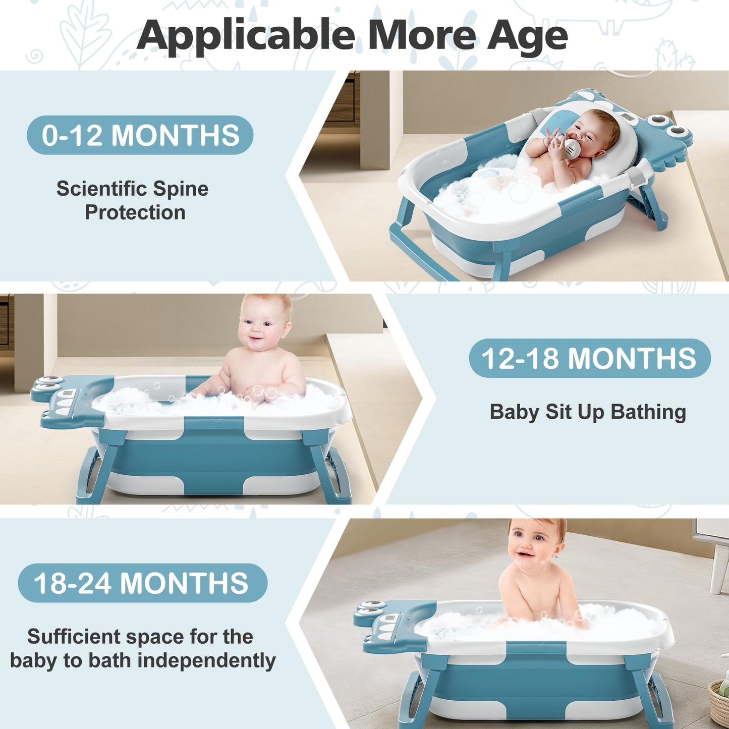 Collapsible Baby Bathtub for Newborn