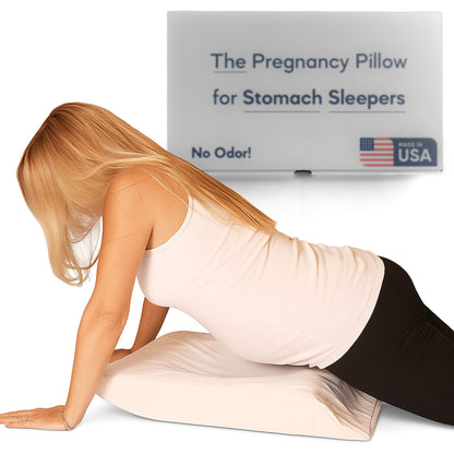 Belly Pillow, Pregnancy Pillow for Stomach Sleepers, USA Made, No Odor, Maternity Face Down for Sleeping on Stomach, Belly Sleeper, Organic Cotton Washable Cover