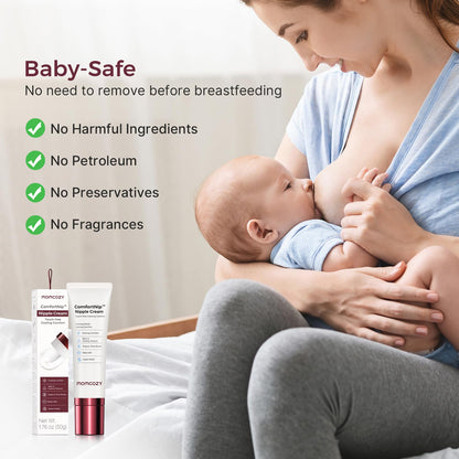 Momcozy Cooling Nipple Cream Safe for Breastfeeding, Lanolin-Free,1.76oz