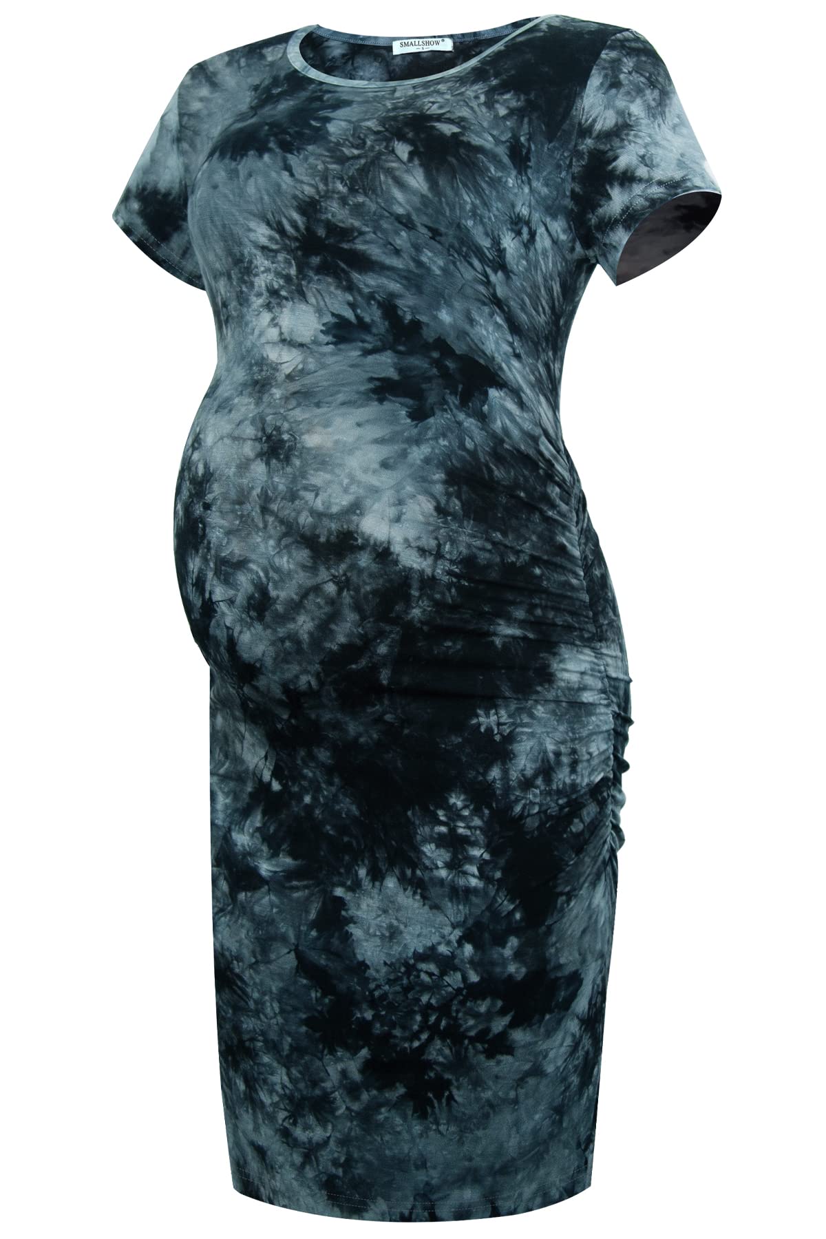 Smallshow Women's Short Sleeve Maternity Dress Ruched Pregnancy Clothes