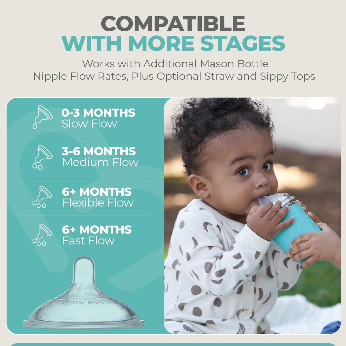 Mason Bottle Baby Glass Bottle Gift Set & Breastmilk Storage Set