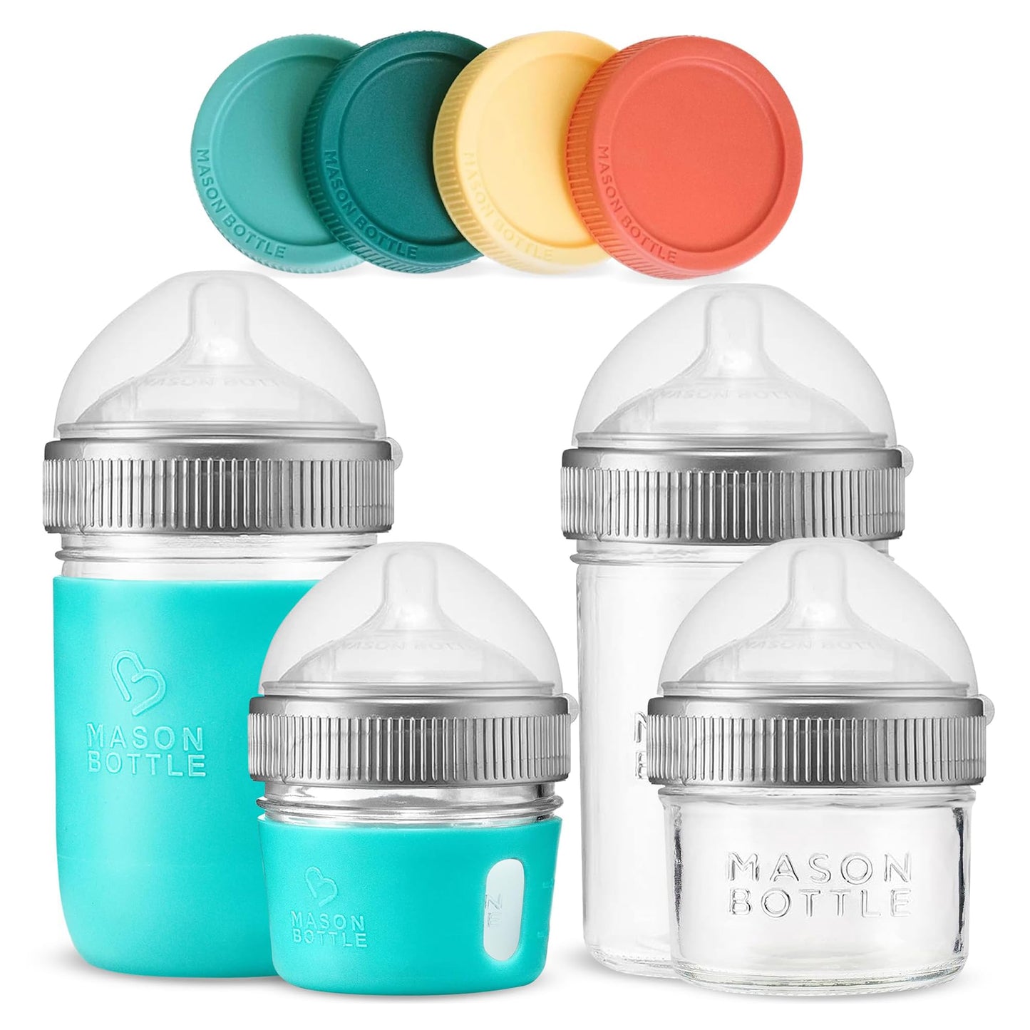 Mason Bottle Baby Glass Bottle Gift Set & Breastmilk Storage Set
