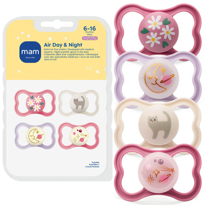 MAM Air Night & Day Baby Pacifier, for Sensitive Skin