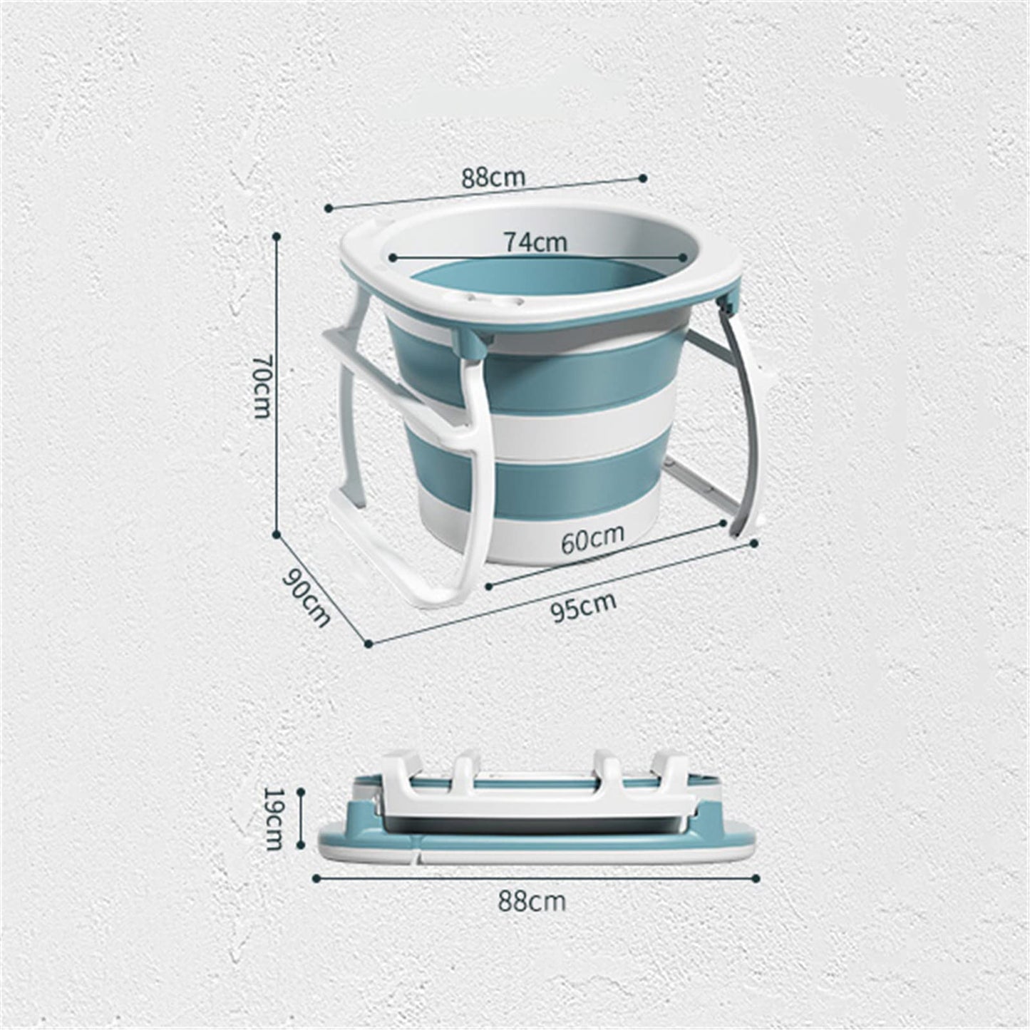 Portable Bathtub Adult Freestanding Bathtub Efficient Maintenance Of Temperature Silica Gel Folding Bathtub For Hot Or Cold Bath In Home And Outdoor,blue,L