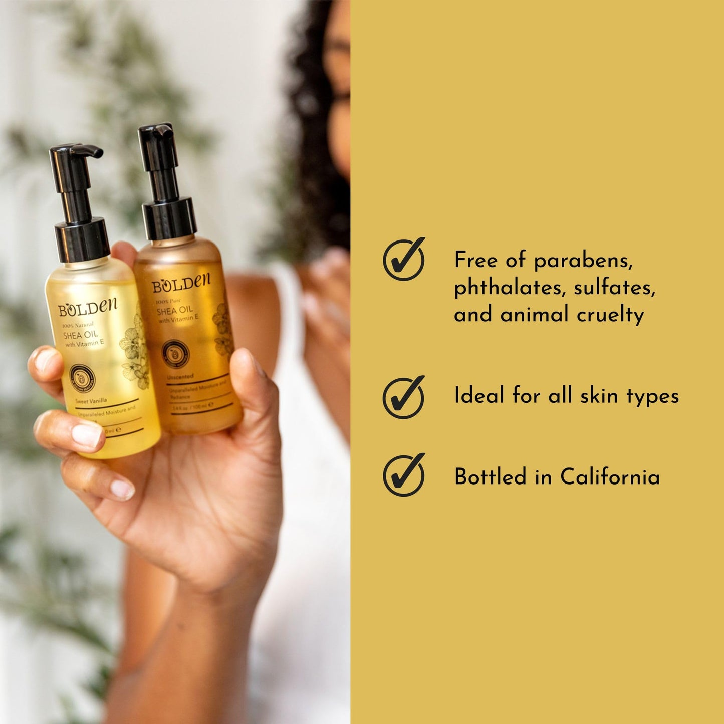 BOLDEN SHEA OIL with Vitamin E | 100% Natural | Unparalleled Moisture & Radiance for Skin & Hair