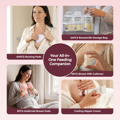 Momcozy 73PC Breastfeeding Essentials Kit,New Moms Postpartum Essentials