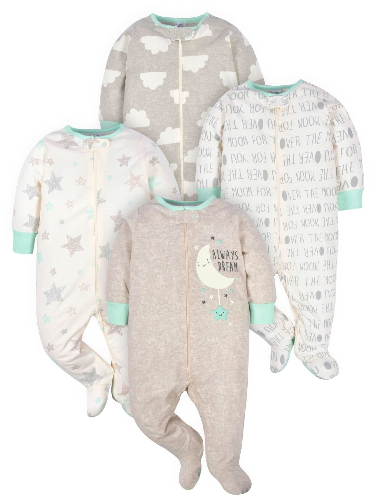 Gerber Baby Girls 4-Pack Sleep 'N Play Footie