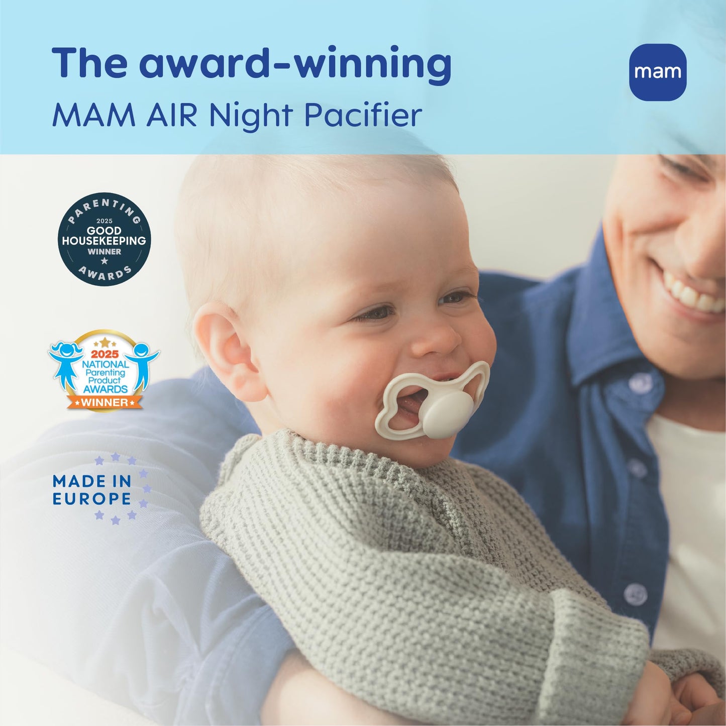 MAM Air Night & Day Baby Pacifier, for Sensitive Skin