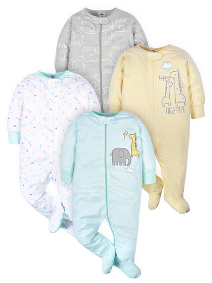 Gerber Baby Girls 4-Pack Sleep 'N Play Footie