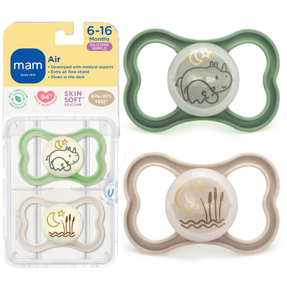 MAM Air Night & Day Baby Pacifier, for Sensitive Skin